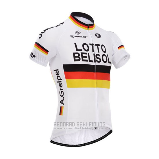 2014 Fahrradbekleidung Lotto Belisol Campion Deutschland Trikot Kurzarm und Tragerhose - zum Schließen ins Bild klicken